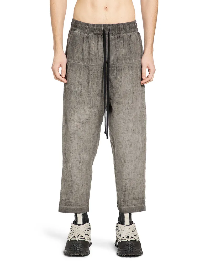THOM KROM Cropped Linen Trousers Black