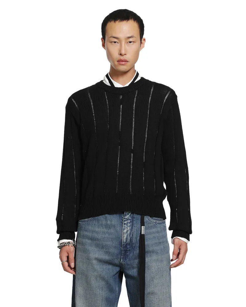 Ann Demeulemeester Rikki Brushed Rib Crewneck Sweater Black