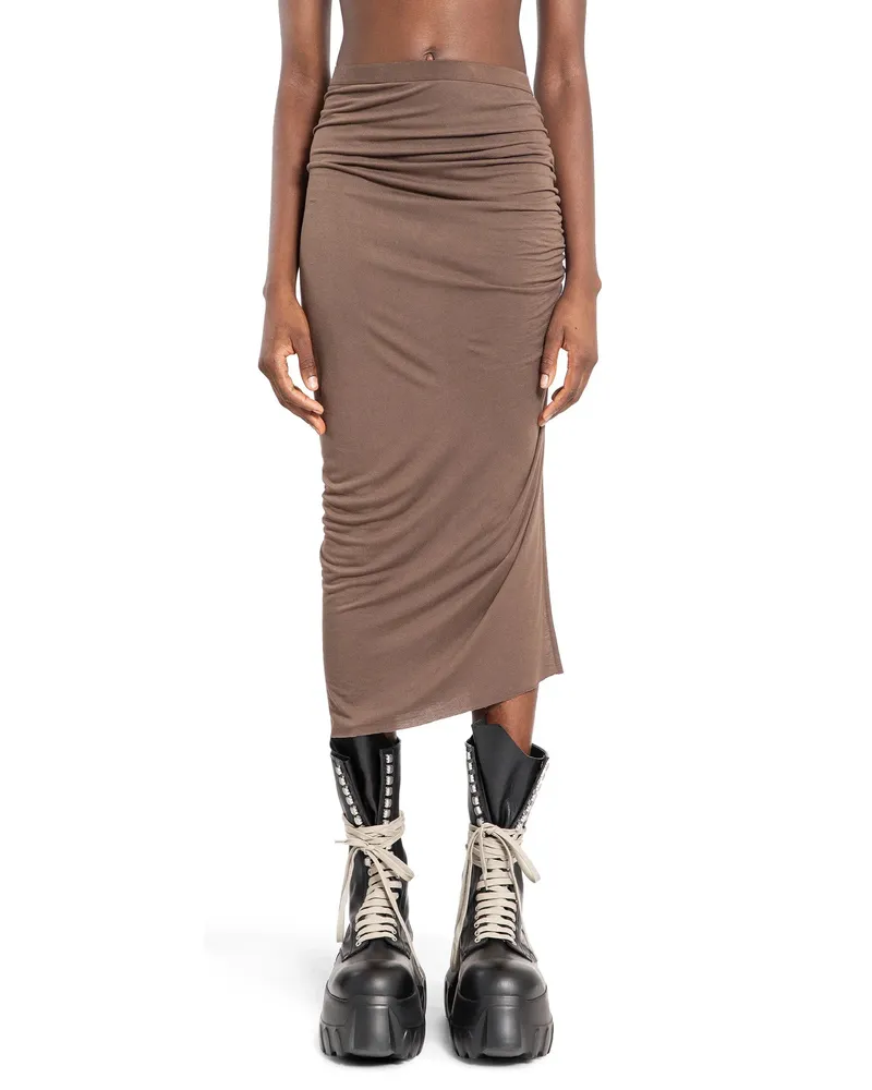 Rick Owens Lilies Gonna Svita al ginocchio Beige