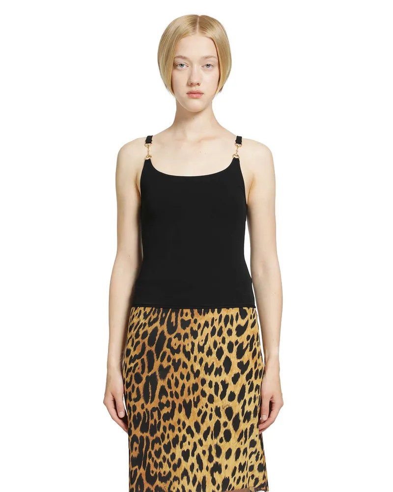 Gucci Viscose Crepe Jersey Horsebit Top Black