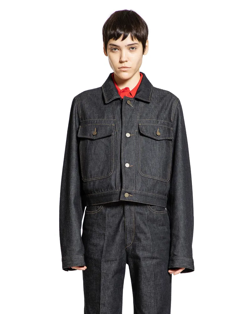 Christophe Lemaire Cropped Blousson Blue