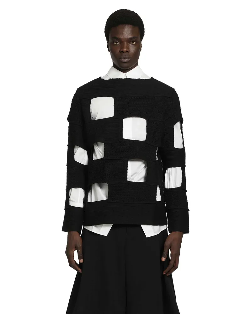 Comme des Garçons Cut-Out Cotton Nylon Sweater Black