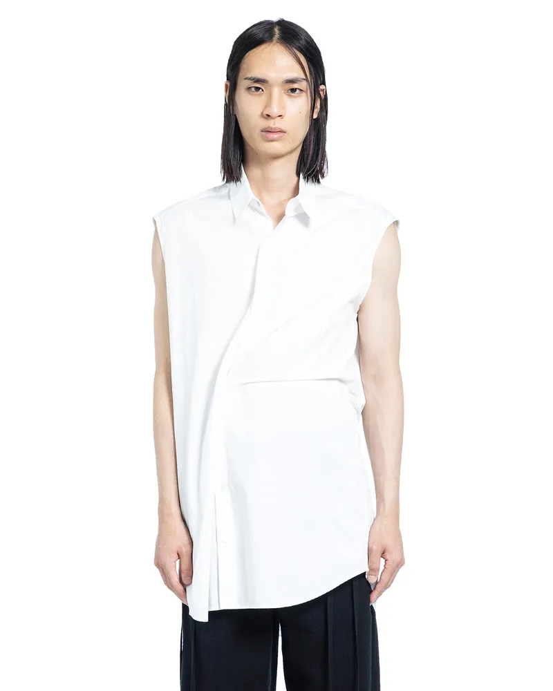 Ann Demeulemeester Dorian Sleeveless Pocket Shirt White