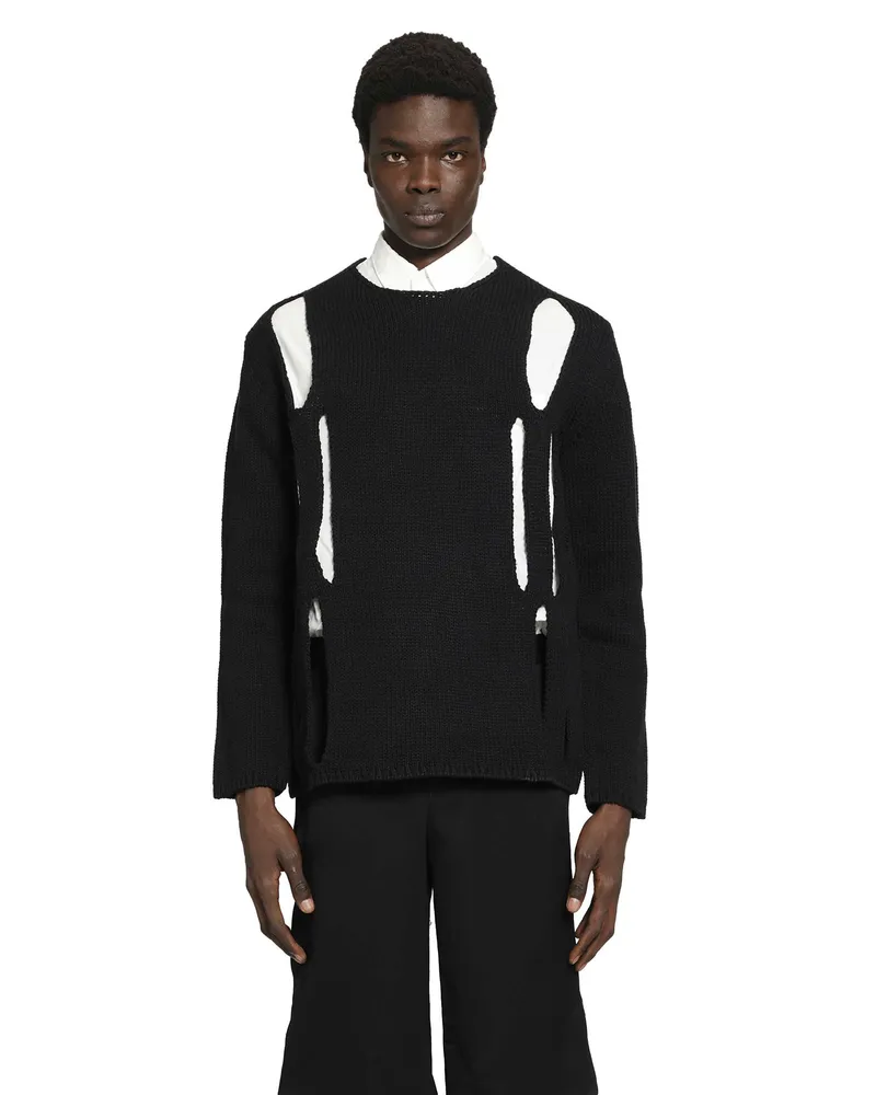 Comme des Garçons Cut-Out Knitted Sweater Black