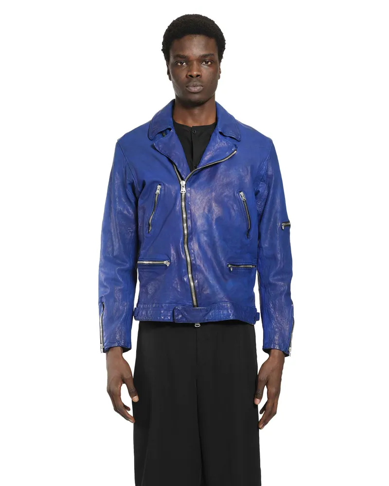 Yohji Yamamoto Double Riders Jacket Blue