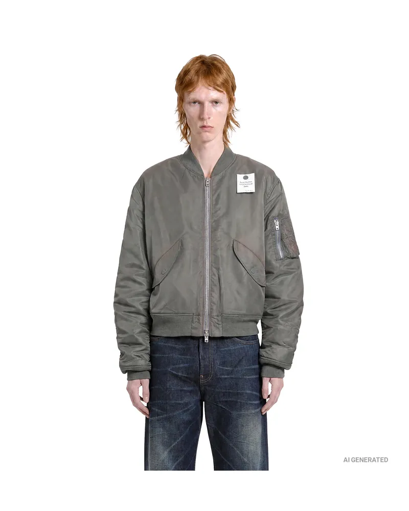 Acne Studios Washed Bomber Jacket Grey