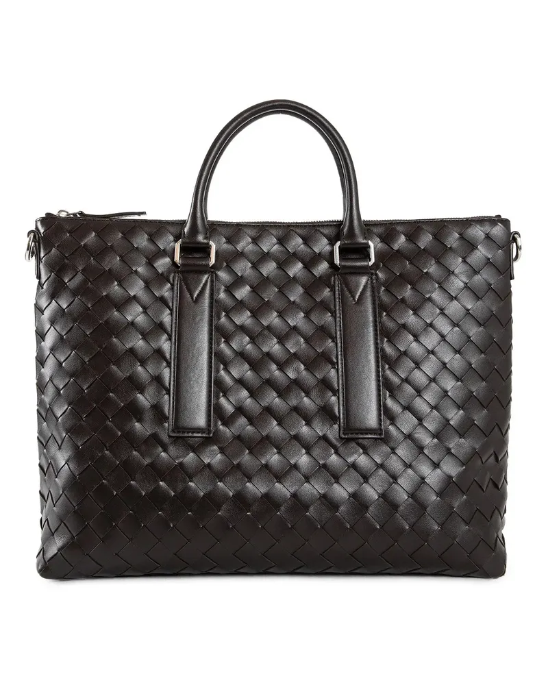 Bottega Veneta Valigetta morbida in pelle intrecciata Black