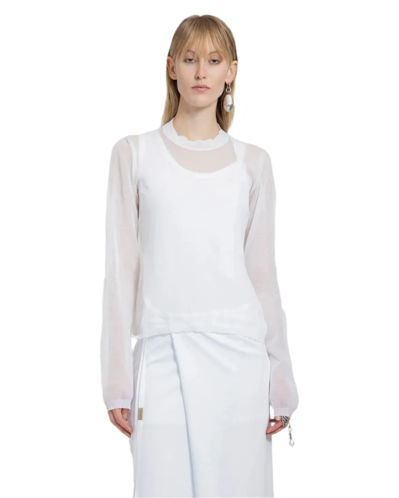 Ann Demeulemeester WOMAN WHITE T-SHIRTS & TANK TOPS White