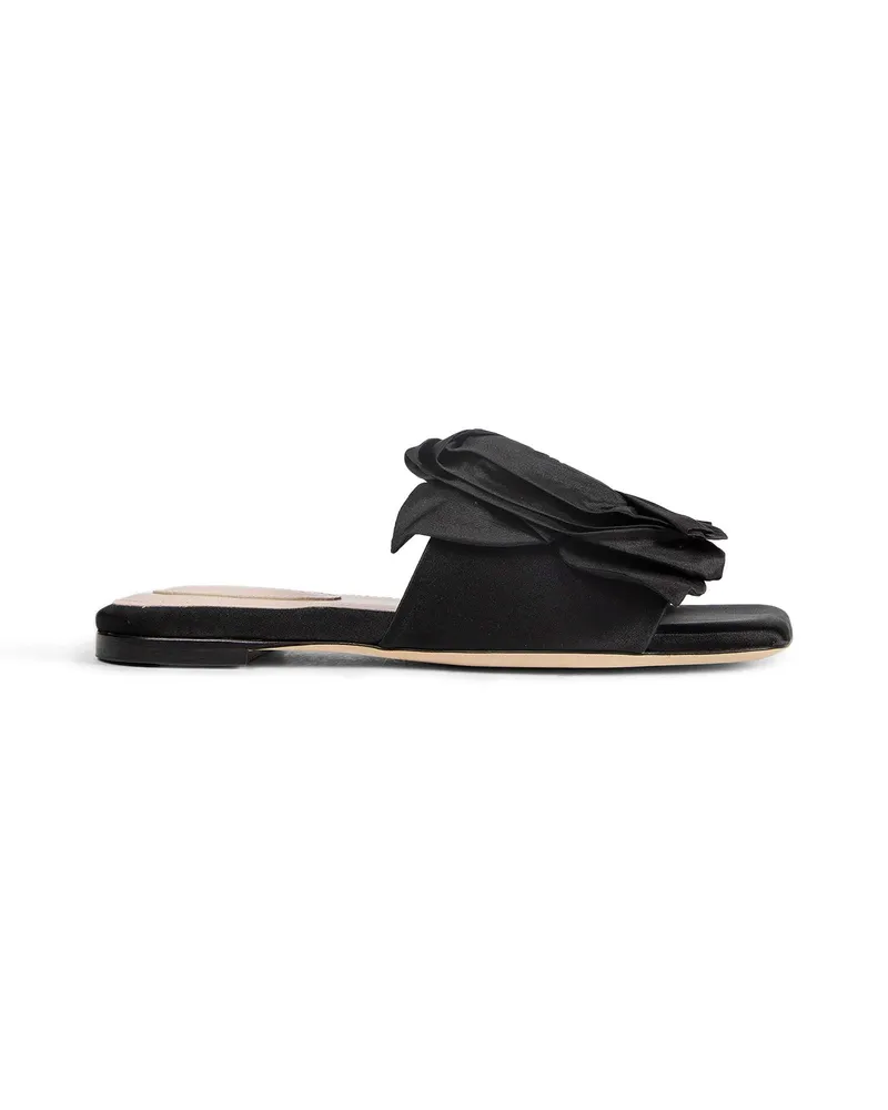 Simone Rocha Pressed Rosette Slides Black