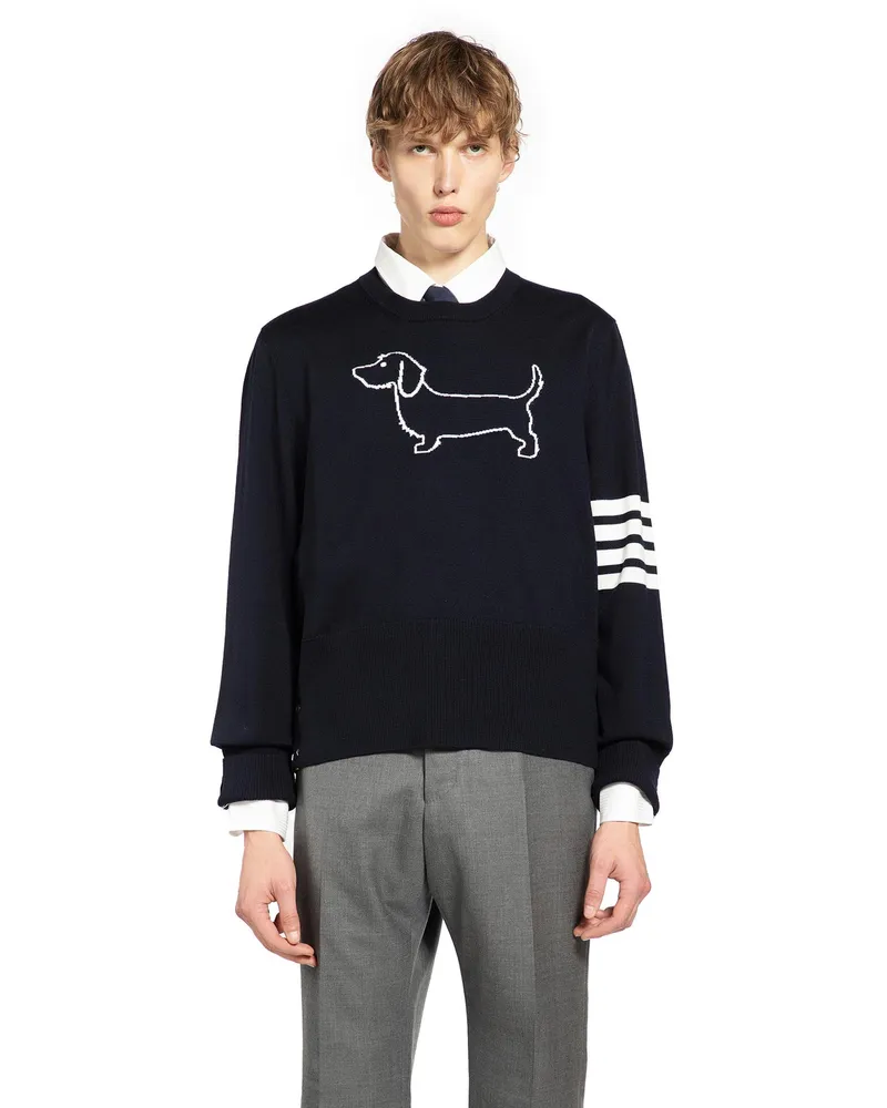 Thom Browne Hector Bar Sweater Blue