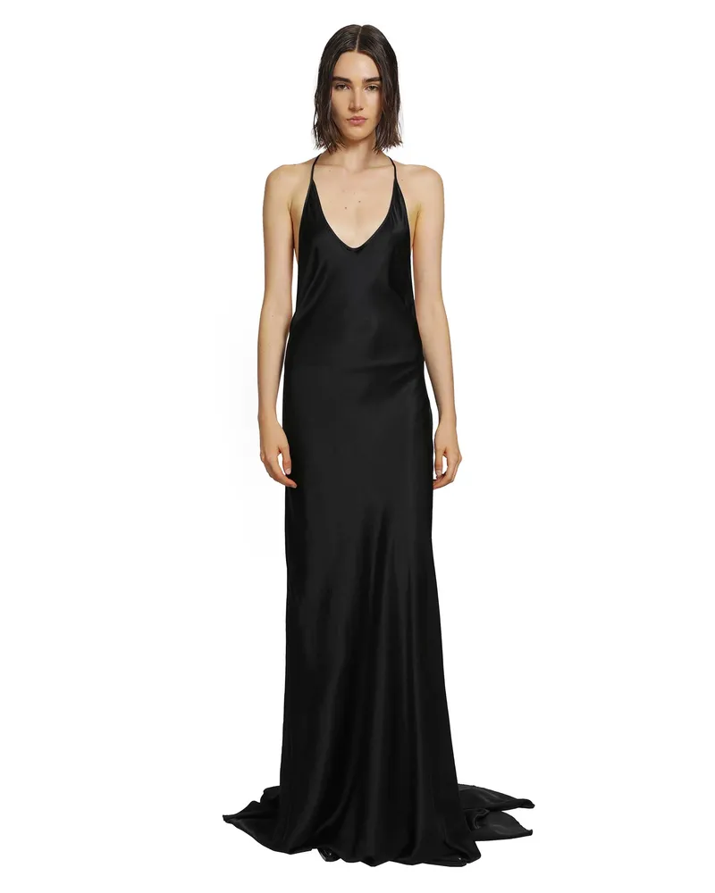 Ann Demeulemeester Eleonor X-Long Slip Dress Black