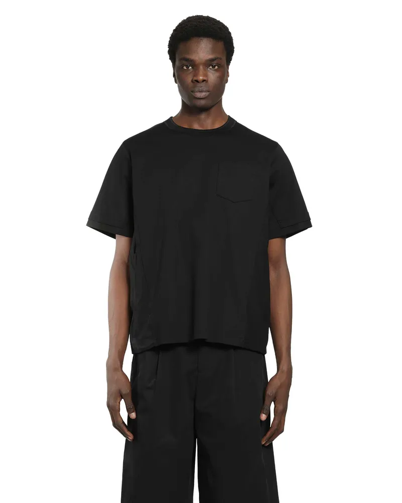 Sacai Cotton Typewriter x Cotton Jersey T-Shirt Black