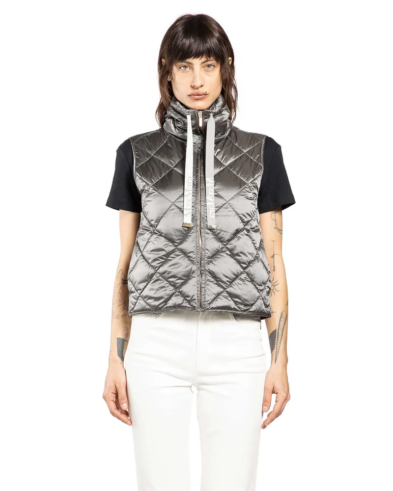 Max Mara Tregic Nylon Canvas Gilet Grey