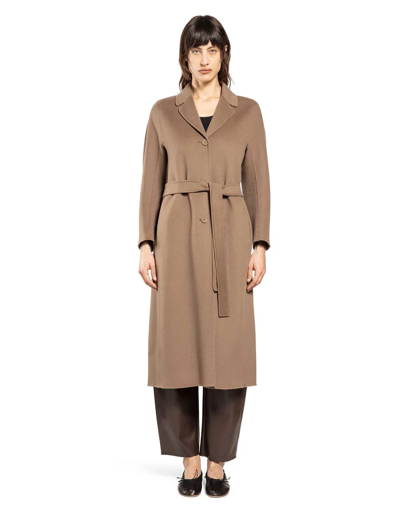 Max Mara Flared Wool Coat Beige