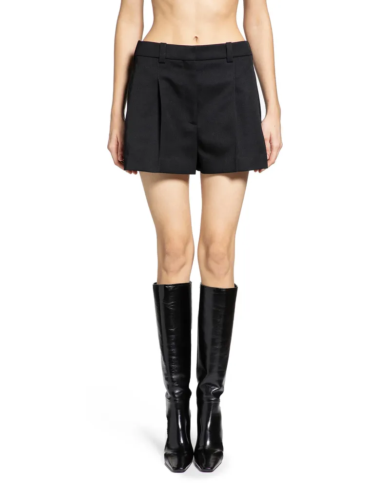 Givenchy Pleated Shorts in Grain de Poudre Black