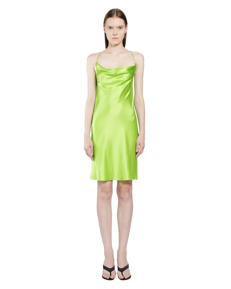 Saint Laurent Backless Cowl Dress Green