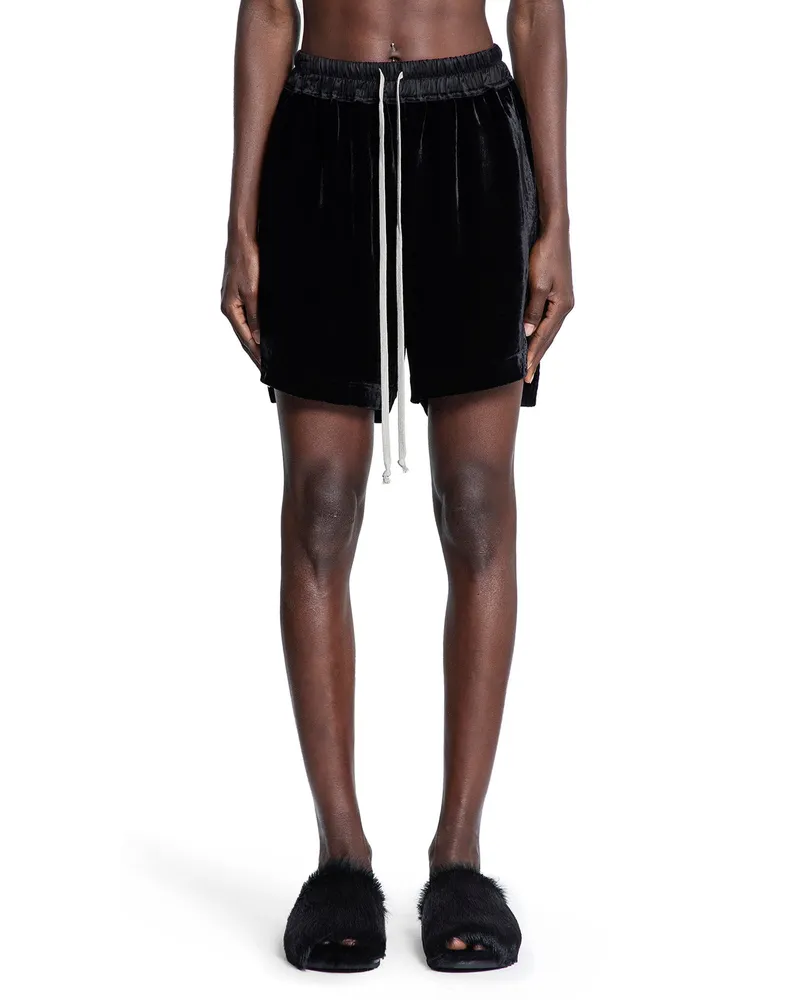 Rick Owens Concordians Boxers in Washed Velvet Black
