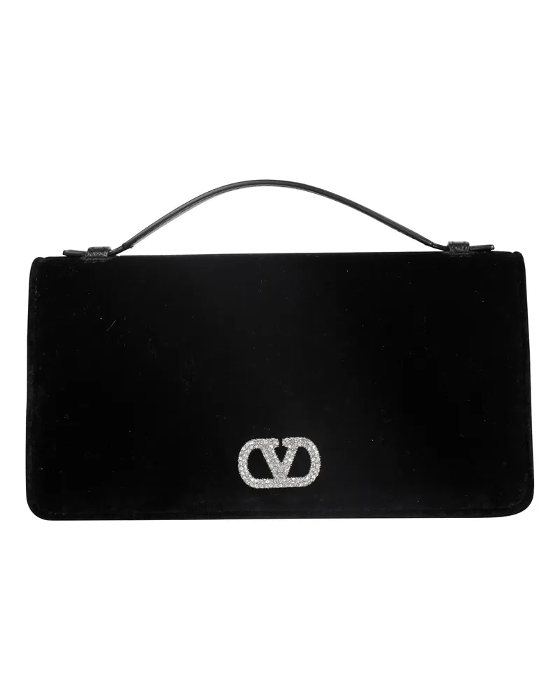 Valentino Garavani VLogo Velvet Wallet Black