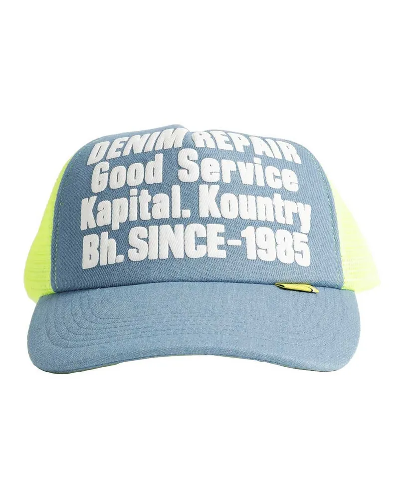 KAPITAL Denim Repair Service Trucket Hat Blue