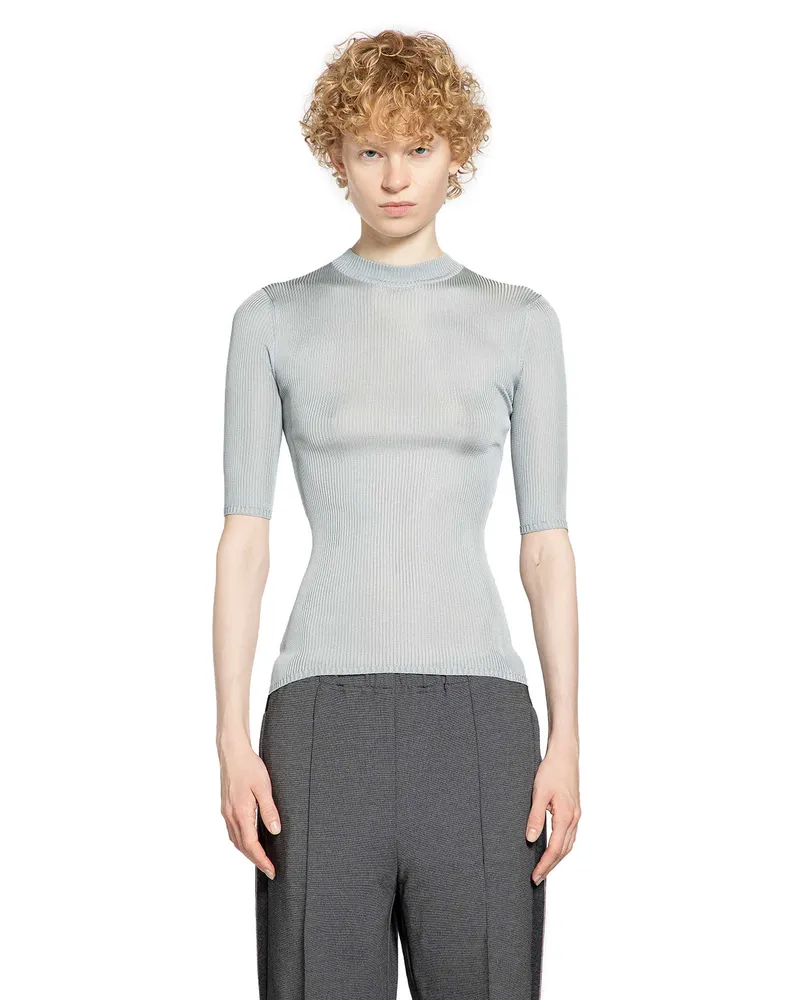Miu Miu WOMAN BLUE KNITWEAR Blue