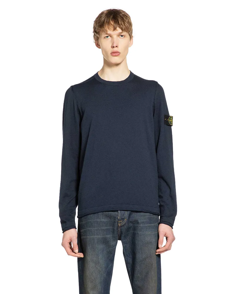 Stone Island 5100052 Cotton Nylon Sweater Blue