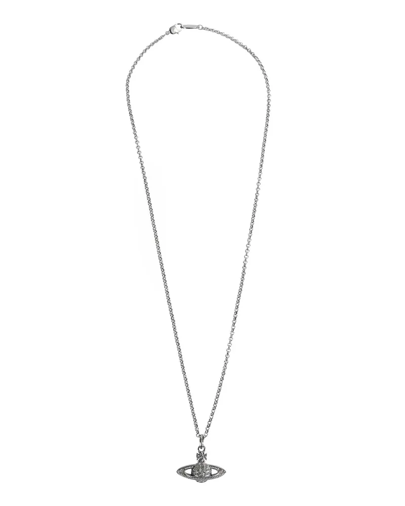 Vivienne Westwood Mini Bas Relief Orb Pendant Necklace Black