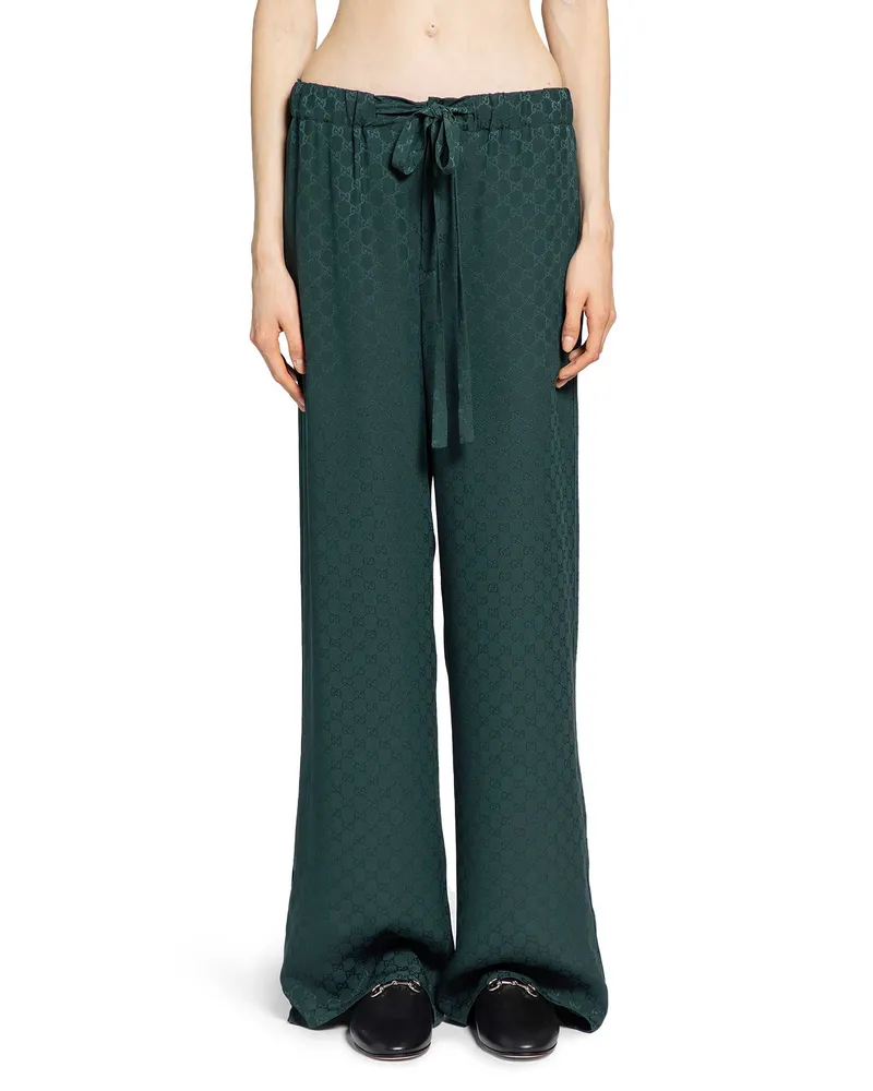 Gucci GG Silk Jacquard Jogging Pants Green