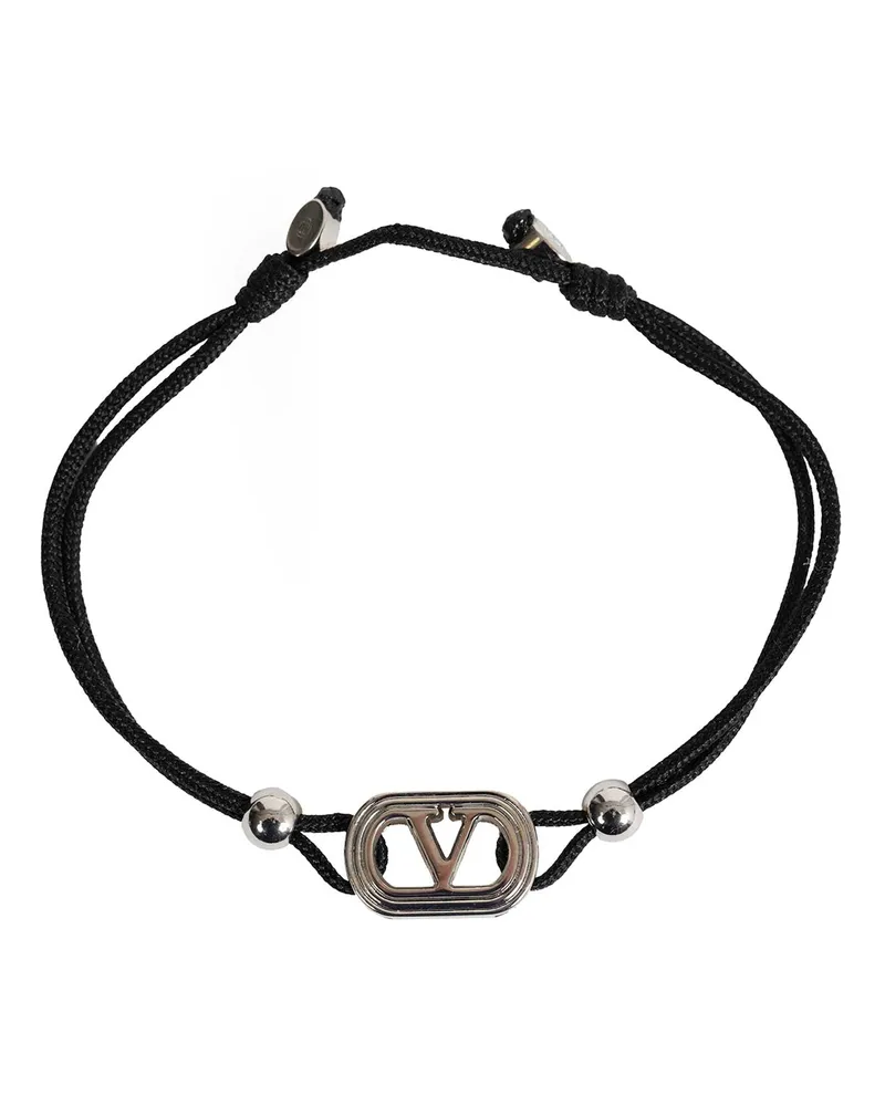 Valentino Garavani VLogo Signature Cotton Bracelet Black