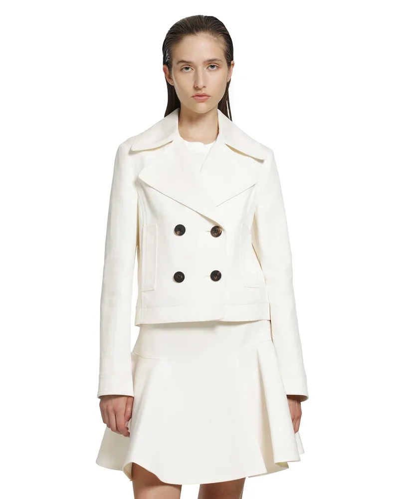 Burberry Cropped Cotton Jacket White