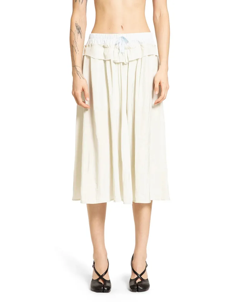 Maison Margiela Anonimato della fodera della gonna midi Off-white