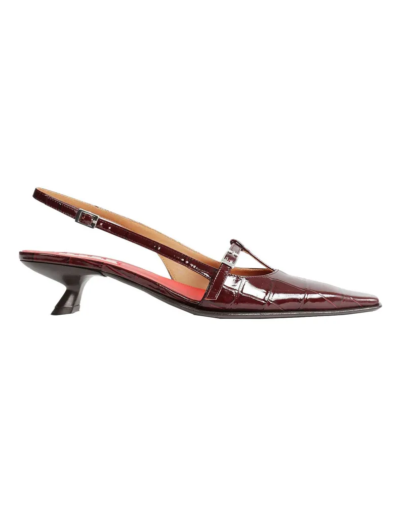 Marni Kitten Heel Slingback Pumps Red