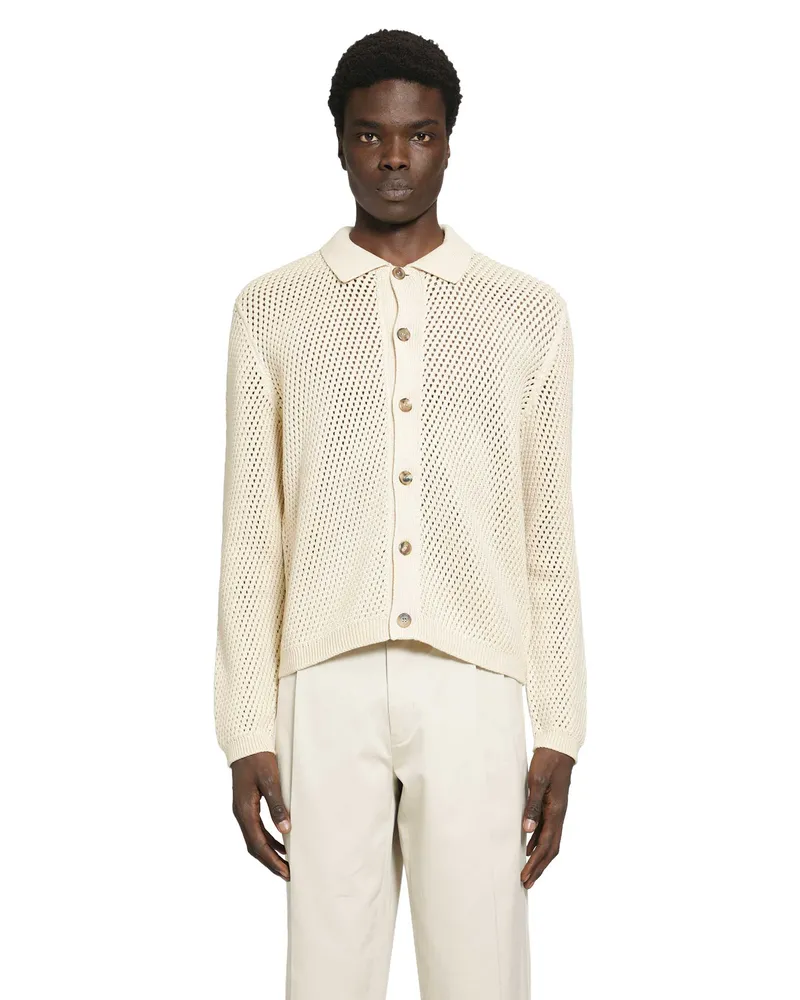 Prada Linen and Cotton Cardigan Off-white