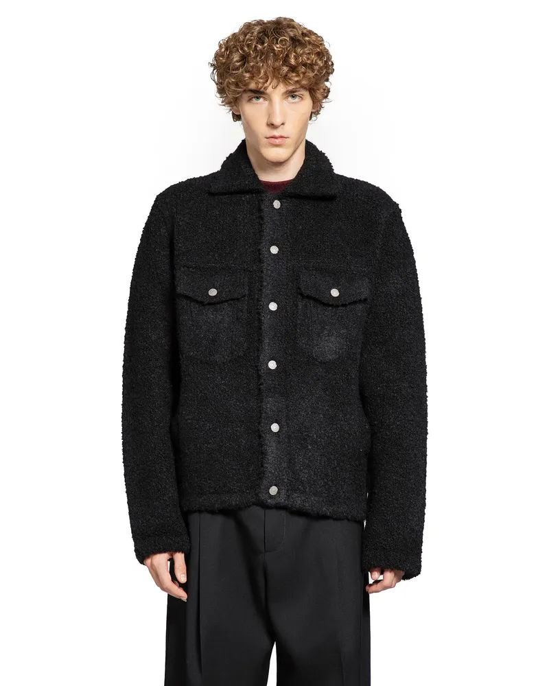 Laneus Fuzzy Trucker Jacket Black