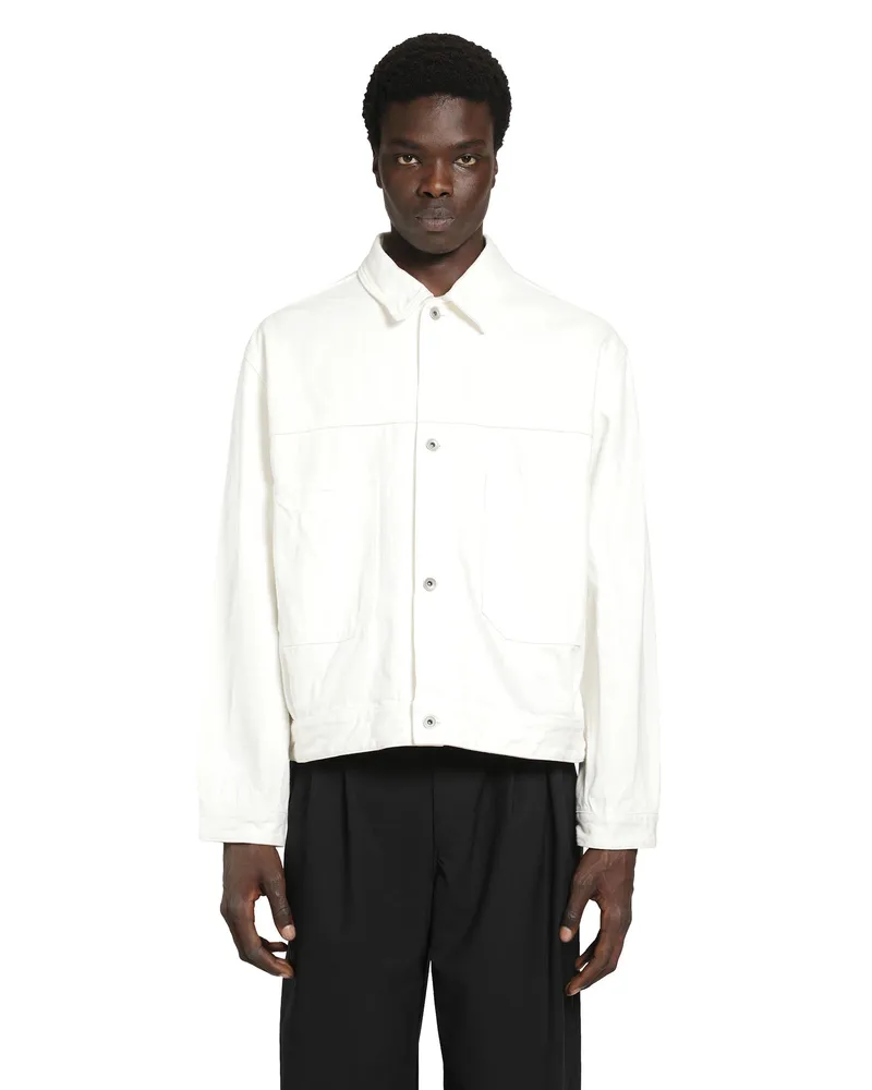 Studio Nicholson Crinkle Denim Jacket White