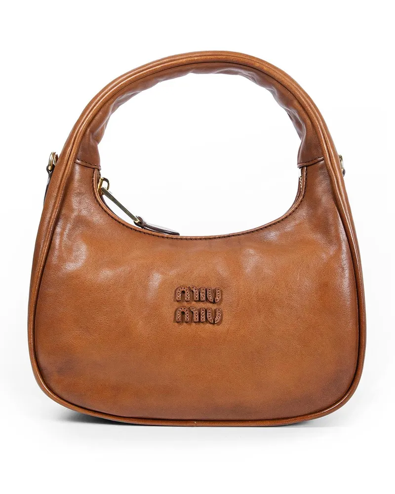 Miu Miu WOMAN BROWN SHOULDER BAGS Brown