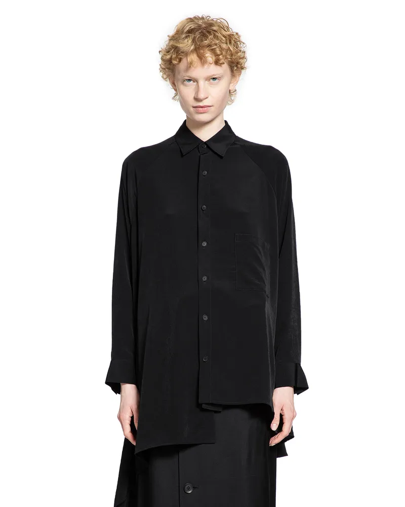 Yohji Yamamoto Raglan Long Sleeves Blouse Black