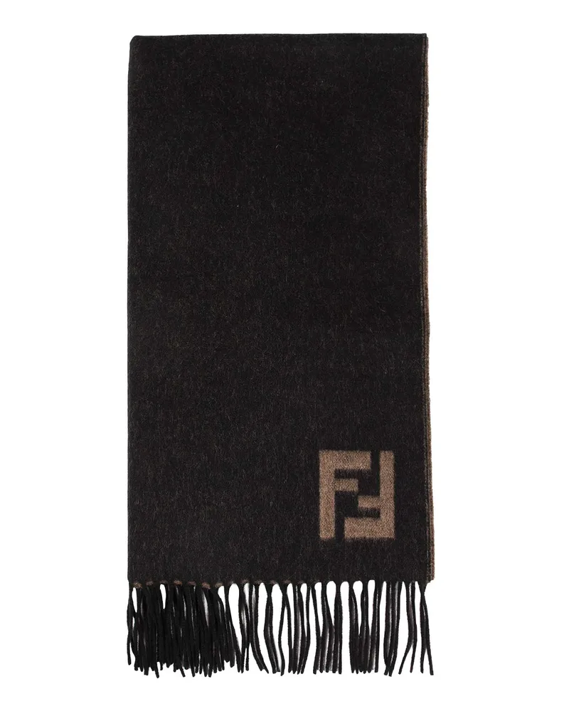 Fendi Wool and Cashmere Scarf Black