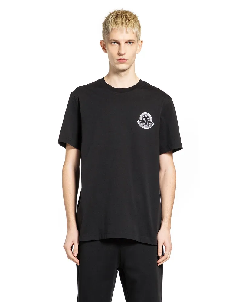 Moncler Logo Cotton Jersey T-Shirt Black
