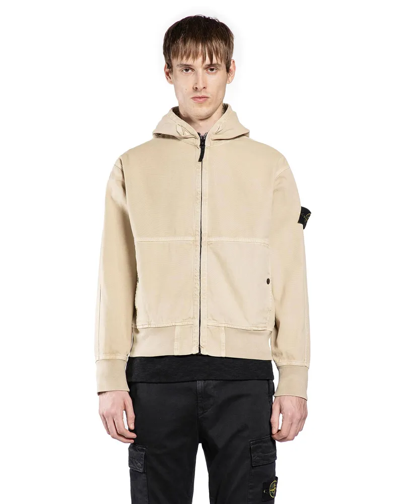 Stone Island 6100068 Canvas Hoodie Beige