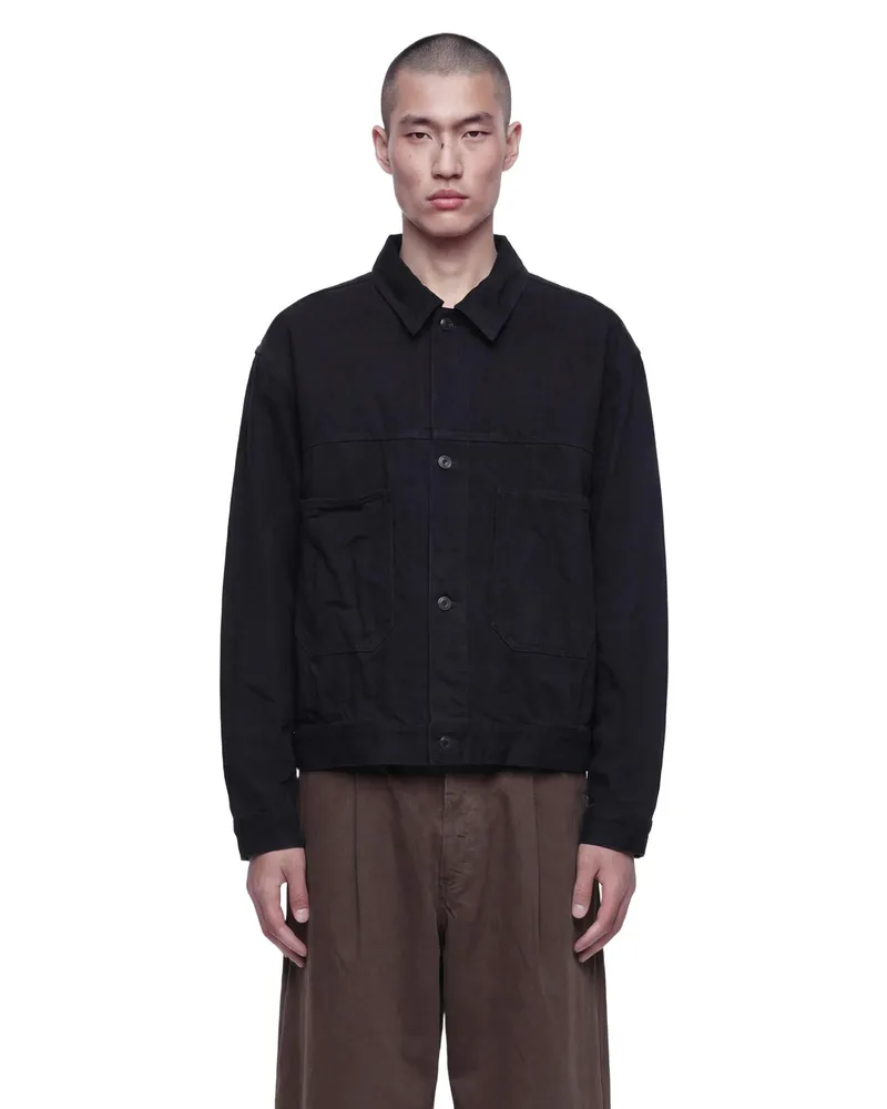 Studio Nicholson Japanese Crinkle Denim Jacket Black