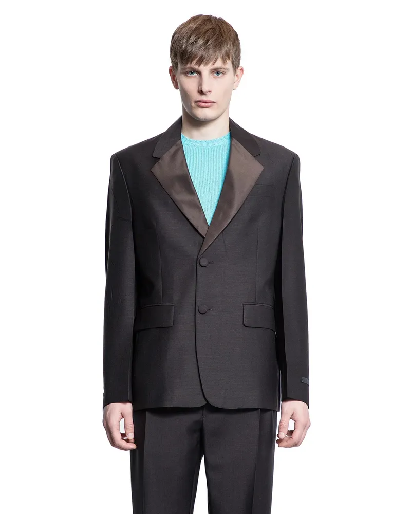 Prada Mohair wool single-breasted jacket Brown