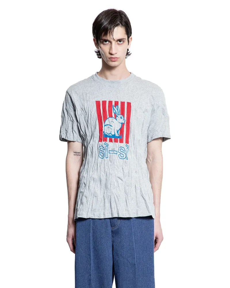 Bottega Veneta Crushed Cotton Printed Jersey T-Shirt Grey