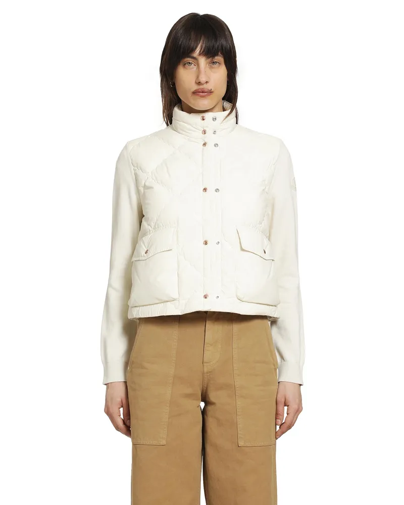 Moncler Down-paneled Cardigan Off-white