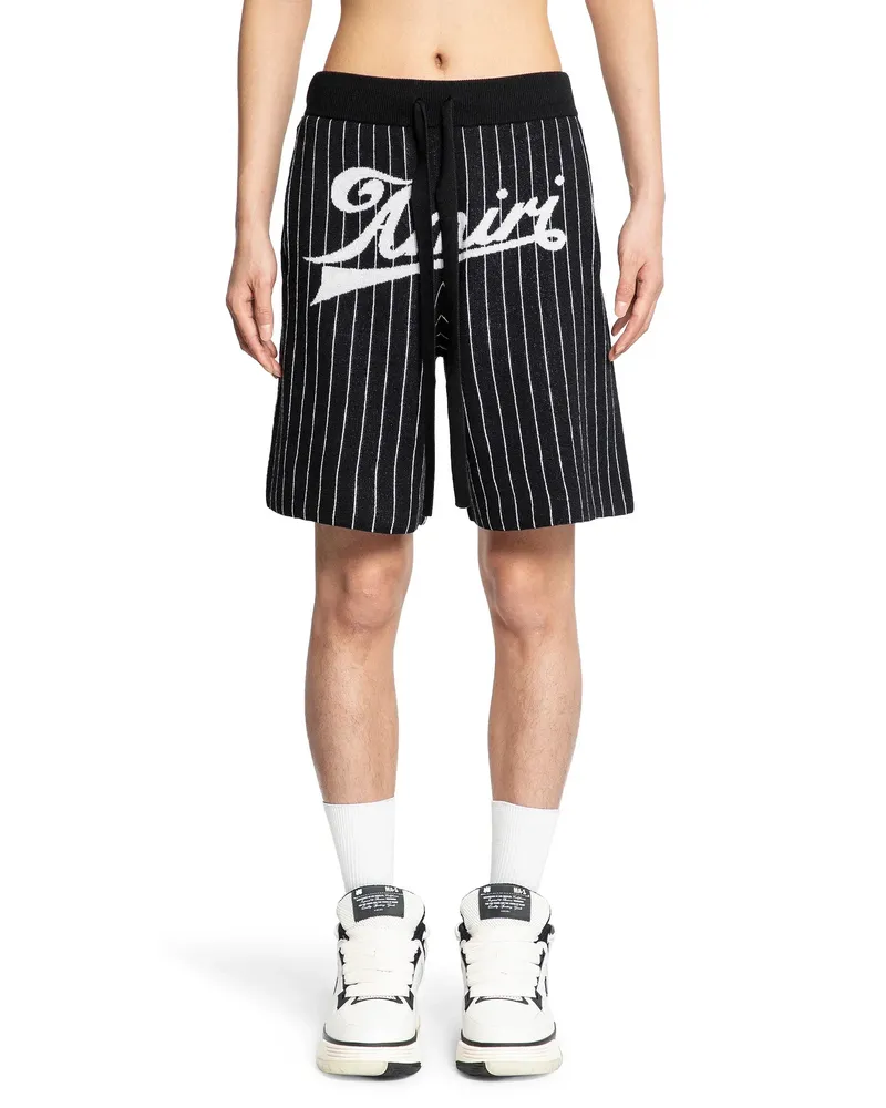 Amiri Pinstripe Shorts Black&white