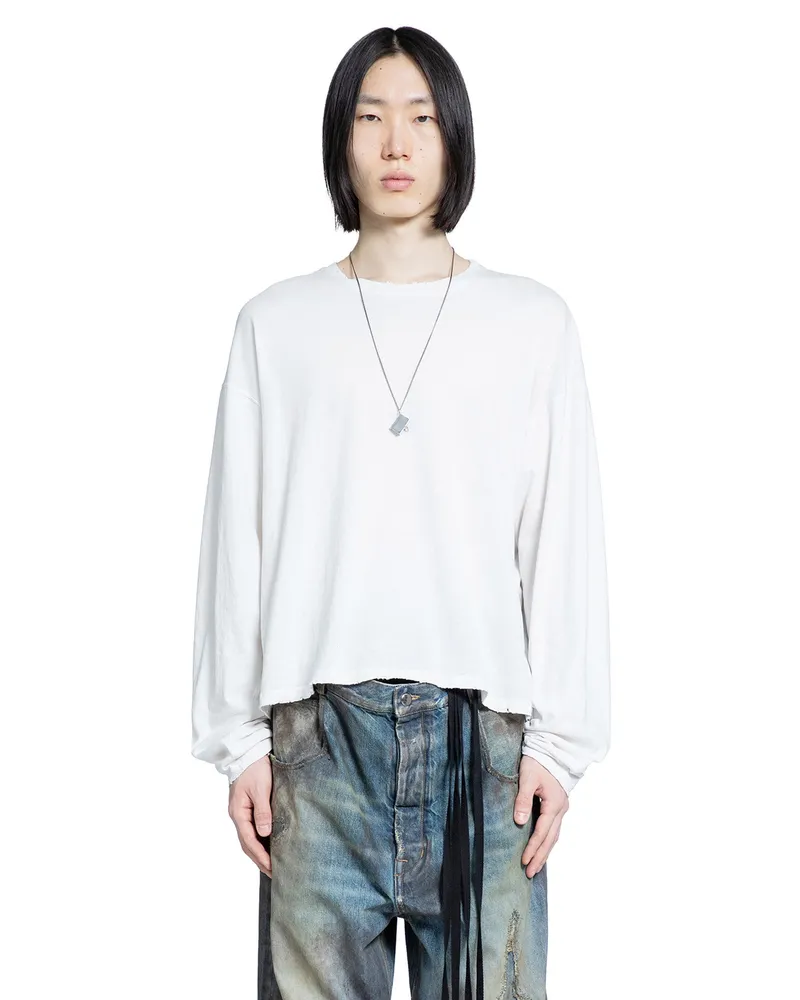 Ann Demeulemeester Emil ''Infinite Feathers'' Long Sleeve t-Shirt White