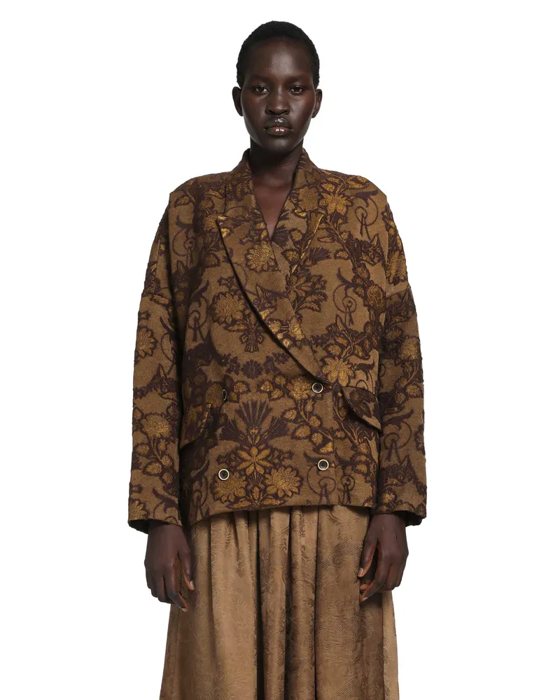 Uma Wang Crossword Blazer Brown