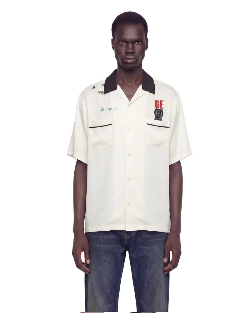 Undercover Appliquéd Short-Sleeve Shirt Off-white