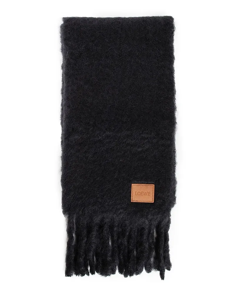 Loewe Scarf in mohair and wool Black