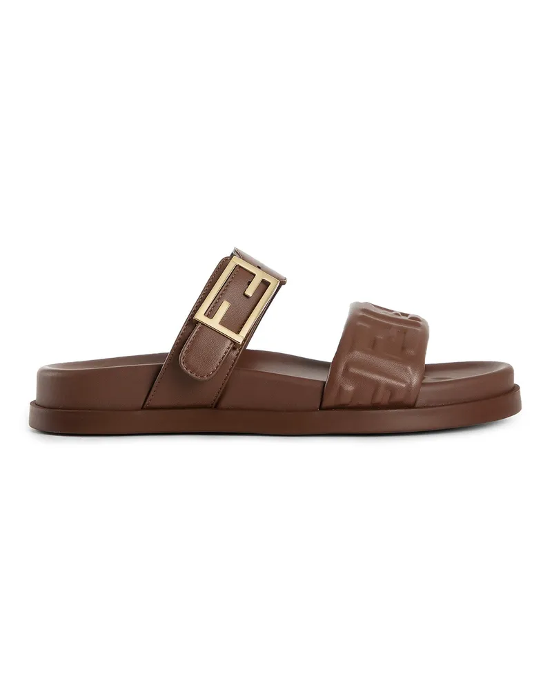 Fendi Feel Nappa Sandals Brown