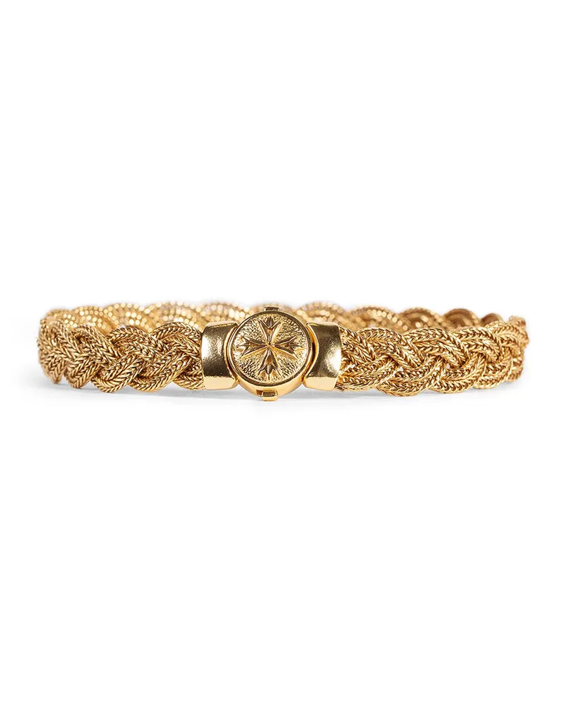 Emanuele Bicocchi Logo Braided Bracelet Gold